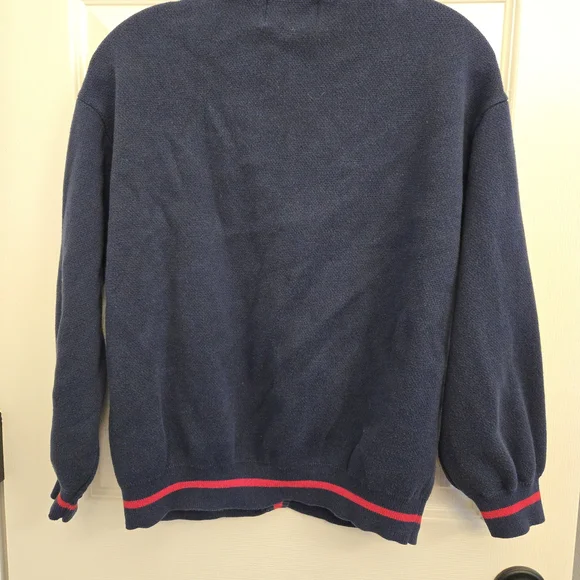 Kid's 100% Cotton Navy Cherry Sweater - Preppy, Relaxed Fit, Y2k, Gilmore Girls - Picture 5 of 5